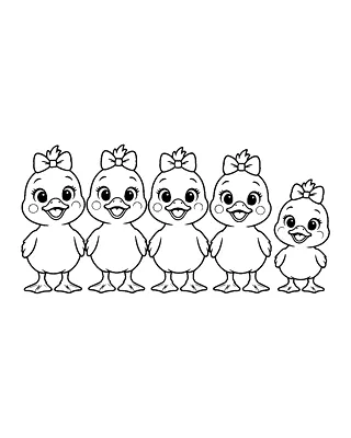 Duckling Siblings coloring page