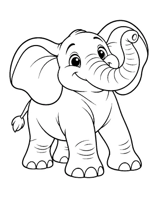 Elephant coloring page