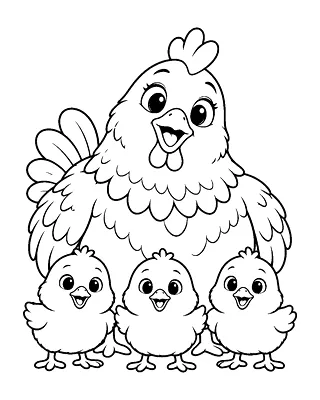 Tula and the Chicks coloring page